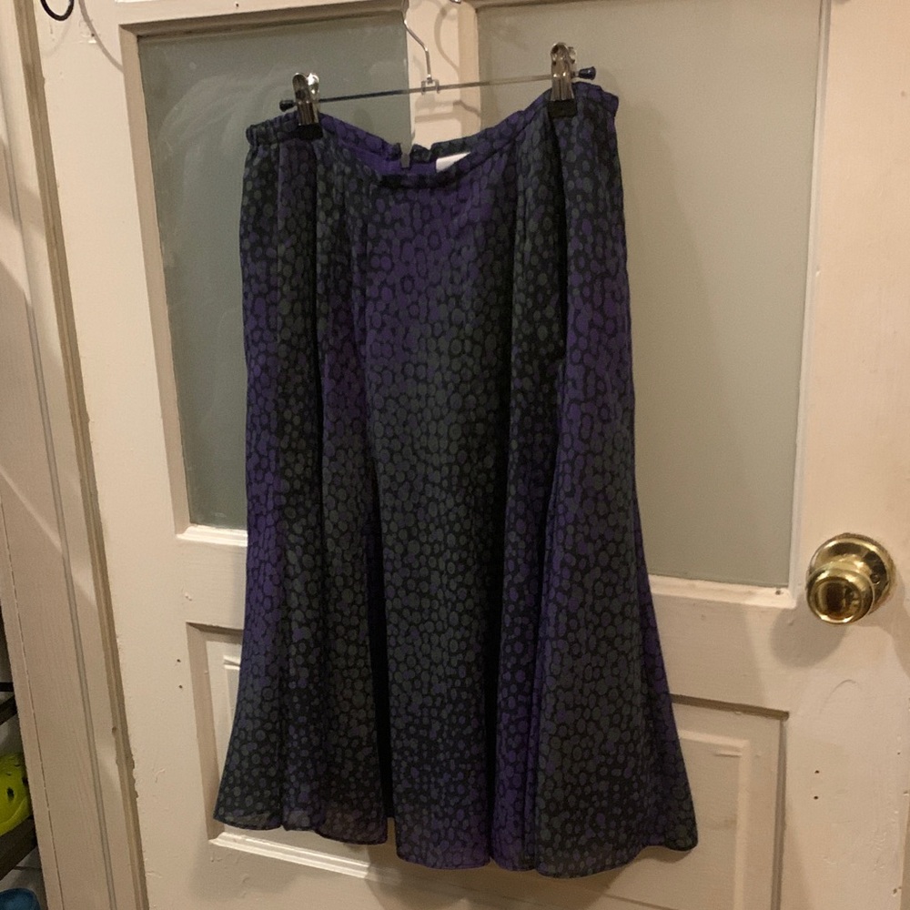 Purple and Black Patterned Women's Skirt